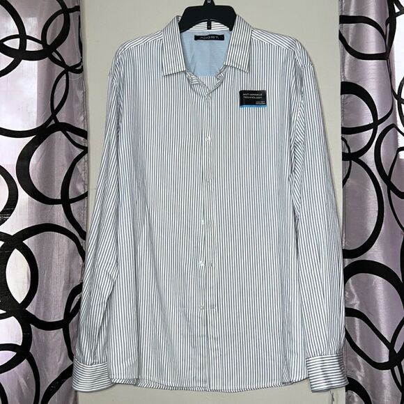 Axist blue stripe, long sleeve button down shirt, new with tags - Picture 1 of 8